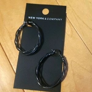 BOGO modern dark silver hoop earrings